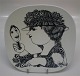 Bjørn Wiinblad Nymoelle Faience Plates squarre ca 19 x 19 Blue and blach Annual Imerco