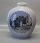 Royal Copenhagen Royal Copenhagen Unique Vase of Church ant the countryside painted and signed by Th. Kjølner 23/10 - 1940