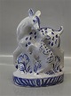 Danish Art PotteryKahler Deer with fawn with and blue decoration 18 x 20 cm Knud Kyhn 13/12 1923 KK