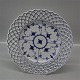 Blue Fluted Full Lace1099-1 Plate, flat with pierced border and rosettes for #1052
