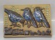 Bornholm Pottery Michael Andersen 6263 Relief  with birds 17 x 25 cm Signet MS Marianne Starck