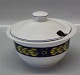 171 Bowl with lid (1737171)  11.5 x 16.5 cm Royal Copenhagen Faience Blue Pheasant Chr. Joachim Aluminia
