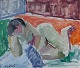Interior with a naked woman. 