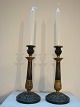 Et par gamle franske lue forgyldte bronze stager fra ca år 1820.5000m2 udstilling.