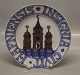 B&G PorcelainCITVIT HAFNIENSIS INSIGNIA Town PLates with Coat of Arms of Copenhagen Thre Towers Signed 24 cm