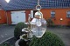 Gl. Loftlampe i messing med glaskuppel. Lampen er istandsat.5000m2 udstilling.