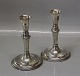Pair of Silver candlestick Danish Silver smith Svend Toksvaerd 15 cm Marked 830 S and  Sv.T. Foot filled with plaster