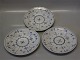 6 pc of Antique ribbed heavy B&G Blue Traditional porcelainplates 18.8 cm