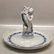 Aluminia Faience Tranquebar 3050-1078 Centerpiece on figural foot Mermaid with fish 24 x 32 cm