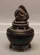 Royal Copenhagen Art Pottery2311 Jais Nielsen Brown Glazed Jar with figural lid