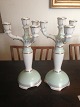Danam Antik presents: Bing & Grondahl Pair of 4-Arm Candelabra's in mint green and with gold