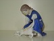 Large Bing & Grondahl FigurineGirl feeding White Cat