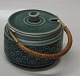 AZUR Quistgaard for B&G / Nissen Kronjyden Stoneware 523 Marmeladekrukke 7 x 10,5 cm og basthank