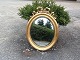 Gl. oval guldspejlm/facetslebet glas