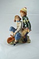Lladro Dreng m/pige på vognKeramik