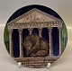 Aluminia kunstfajance Lille rund platte 16 cm Zoos jubilæum 1859-1909 Design Joachim ? 192