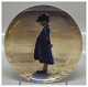 Bing & Grøndahl platter fra SkagensmalerneB&G 1989 Skagensbilleder platte nr. 4. "Pige i blåt" P.S. Krøyer 21 cm