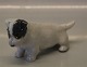 Royal Copenhagen dog figurine 3086-1452 RC Sealyham squatting Th. Madsen 5 cm black and white