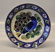 Royal Copenhagen Aluminia Faience Aluminia Plate 1174-404 Blue bird and two flowers 20.5 cm