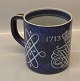 Aluminia Copenhagen Faience Aluminia Jubilee Mug 14 x 12.5 cm 1713-1963 Crowned Monogram Danish Royal Military Acadamy??