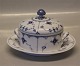 Kongelig Dansk Porcelæn Musselmalet 401-1 Smørkande/smørdåse på fad 11 x 17 cm