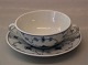 Kongelig Dansk Porcelæn Musselmalet 2261-1 Suppekop med to hanke 16 cm og underkop 17,5 cm