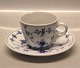 Blue Fluted Danish Porcelain 2011-1 Cup 6.5 cm & saucer 14.8 cm, hotel quality
