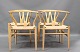 4 stk Hans Wegner stole model Y-stolen ch 24 med håndflettet sæde i lakeret ask 5000 m2 udstilling