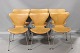 6 stk Arne Jacobsen Model 3107. Nypolstret med  cognac farvet patineret læder i fin stand 5000 m2 udstilling