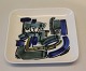 B&G PorcelainArtist decorated tray  12.5 x 12.5 cm Steen Lykke Madsen