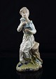 NadalKvinde m/hundPorcelæn