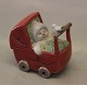 Royal Copenhagen figurine 0530 RC Winther series Snowman, Baby Arthurin a tram 7 cm (1249530) Henny Iversen 2008