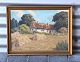 Landskab med hus afValdemar Brunø33,5 x 44,5 cm