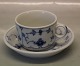 Kongelig Dansk Porcelæn Musselmalet Hotel 2016-1 Chokoladekop m/tyk kant 5.3 x 8 cm, hotel, underkop 14 cm