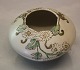 B&G Porcelain B&G 73-24 At Nouveeau Vase with Flowers in relief Signed Fanny Gaarde Decorated with colours ca 9 x 12.5 cm