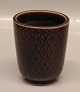 Aluminia kunstfajance 2639 Marselis Rødbrun Vase 11 cm, med rudemønster, Nils Thorsson, 1953