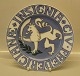 B&G Porcelain B&G CIV FREDERICIANÆ INSIGNIA  Coat of arms of Fredericia: Lion, branch and sword 23.8 cm 374 Signed Fanny Gaarde
