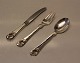 Georg Jensen 75th anniversary 1904-1979 Knif, Spoon and fork 15 cm Sterling Silver with Carneol stone