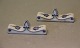 10 pieces Antique Blue Fluted Danish Porcelain 135-1 Knife rest 3 x 8 cm