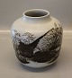 Aluminia Copenhagen Faience 1062-5357 RC Aluminia  Diana Vase with pheasant 18 x 17 cm Nils Thorsson