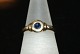 Gold ring with the diamond and sapphire 14 KaratSize 61