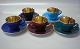 Mokka kopper med  guld 5.5 x 7 cm underkop 12 cm Aluminia Fajance Confetti SE beholdningsliste