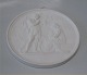 4005  Efterår Bisquit efter Thorvaldsen - små vægrelieffer eller plaketter 14,5 cm Eneret  B&G 4005 "Livets aldre - årets tider"  Efterår - manddom Biskuit Efter Thorvaldsen Relief Rom 1836
