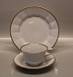Palace   8500-1535 Cup and saucer 14.8 cm 8500-1161  (081-082) Royal Copenhagen White Angular pattern with double  trim   - Palads