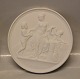 B&G 4003 Spring Royal Copenhagen White Bisque plaques after Bertil Thorvaldsen 14.5 cm B&G 4003 The Ages of Life "Spring - Childhood" After relief by Thorvaldsen Rome 1936 14.5 cm