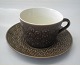 Umbra 305 Coffee cup and round saucer 7.5 cm, 1.5 dl Umbra Brown Azur Nissen Kronjyden B&G Quistgaard  Stoneware