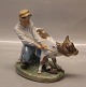 Royal Copenhagen figurine 0772 RC Boy with Calf Chr. T.  1906 6.5" Over glaze decoration