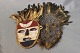 Afrikanske masker med perler og fjer formentlig fra Congo og  1960erne.5000m2 udstilling.