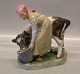 Royal Copenhagen 0779 RC Girl with Calf  Chr. Thomsen 16 cm Overglaze decorated Juliane Marie decoration