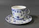 Royal Copenhagen blue fluted lace coffeecup with saucer, no.: 1/1035.